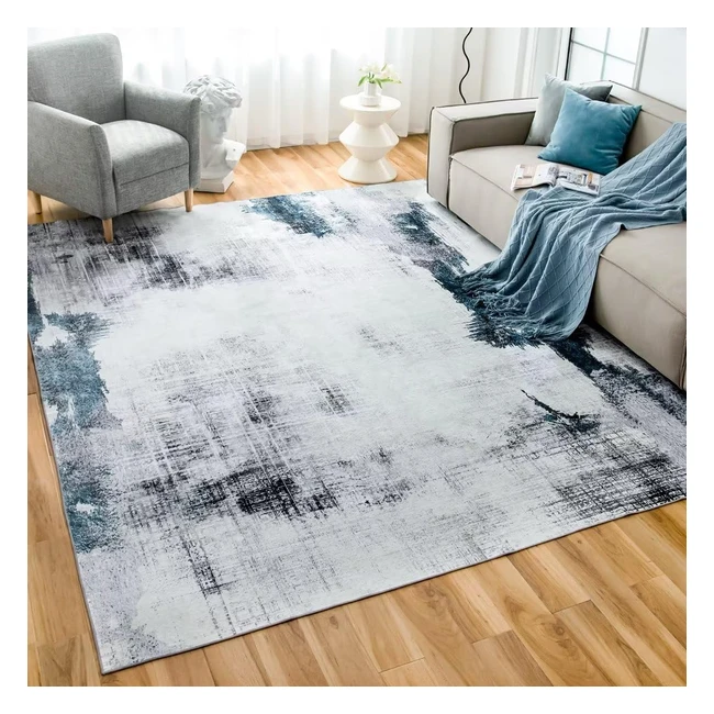 Tappeto Morbido Pelo Corto Choshome - Lavabile in Lavatrice - Stile Moderno - Antiscivolo - Blu 80x150cm