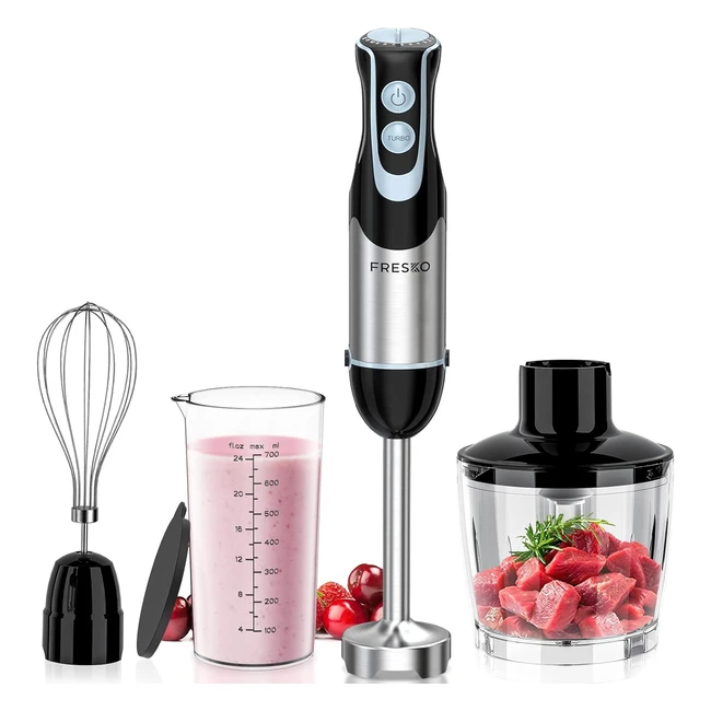 ¡Batidora de mano Fresko 4en1 de 1000w! ¡Potente y versátil! ¡Incluye taza medidora, taza picadora y batidor! HB3302