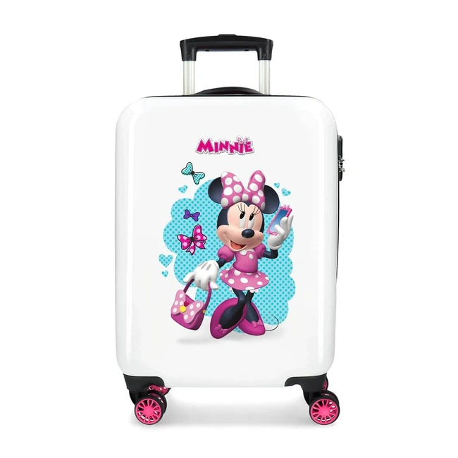 Maleta de cabina Disney Minnie Good Mood - 34x55x20 cm - ABS rígida - Cierre combinación - 32L - 25kgs - 4 ruedas dobles