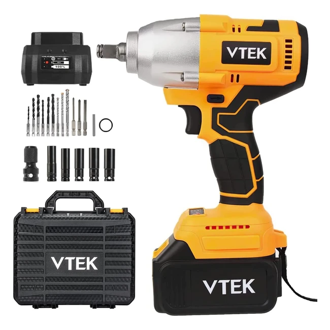 Vtek Llave de Impacto Inalámbrica 12'' Alto Par 700Nm - ¡Rompe Tuercas Oxidadas en Segundos!