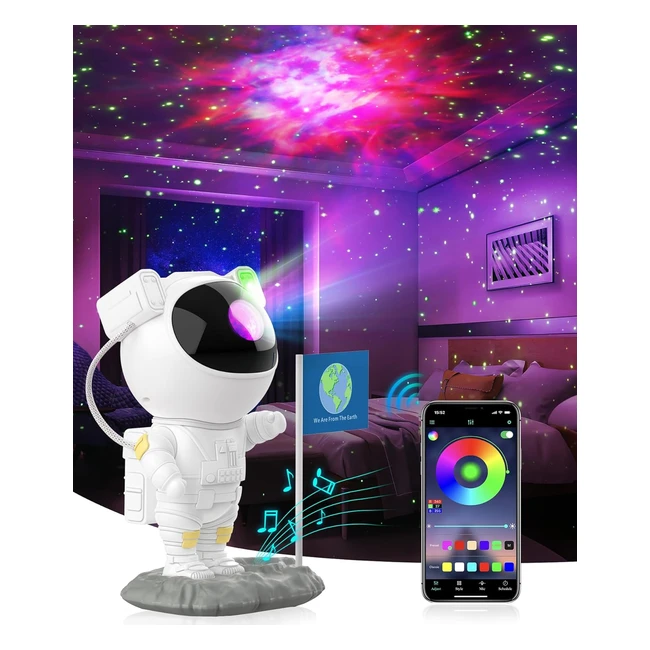 Proyector de Galaxia LED Astronauta Fomyheard - RGB 256 DIY - Control App Bluetooth - Lámpara de Estrellas de Techo