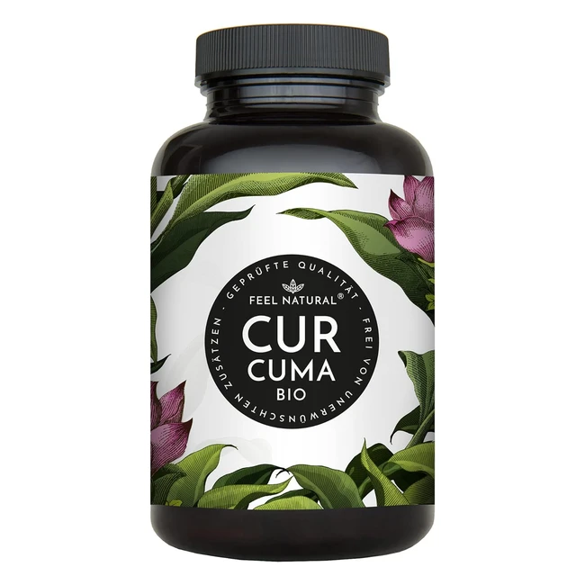 Bio Curcuma Kurkuma und schwarzer Pfeffer pro Tagesdosis Kapseln 240 Stück 4500 mg laborgetestet ohne Magnesiumstearat vegan hergestellt in Deutschland