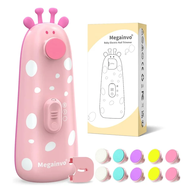 Lime à ongles électrique pour bébé - Coupe-ongle bébé - 13 en 1 - Rose