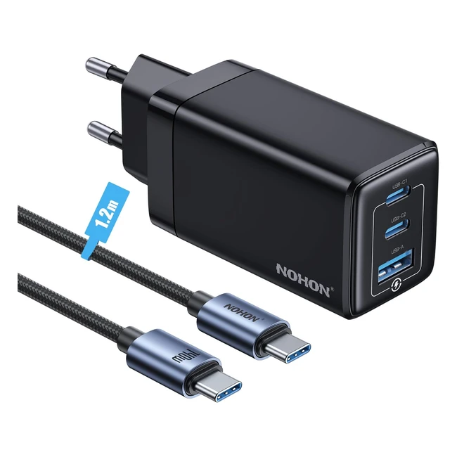 Chargeur USB-C rapide Nohon 65W avec 3 ports ultra charger PD30