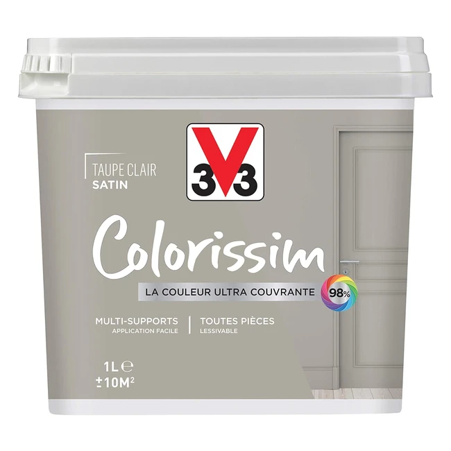 Peinture multisupports Colorissim Satin Taupe Clair 1L - V33