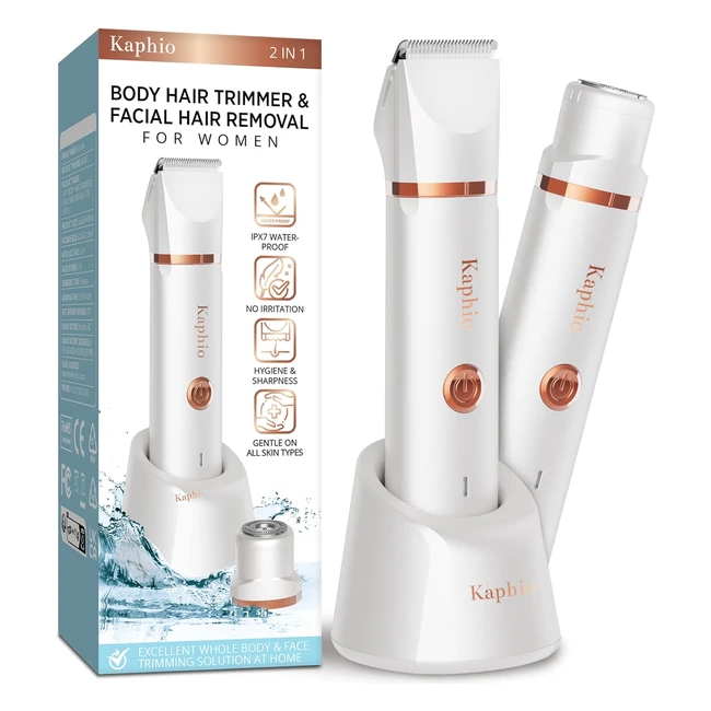 Tondeuse Femme Intime Rechargeable 2 en 1 IPX7 Étanche - Coupe Précise et Rasage Doux - Blanc Perle