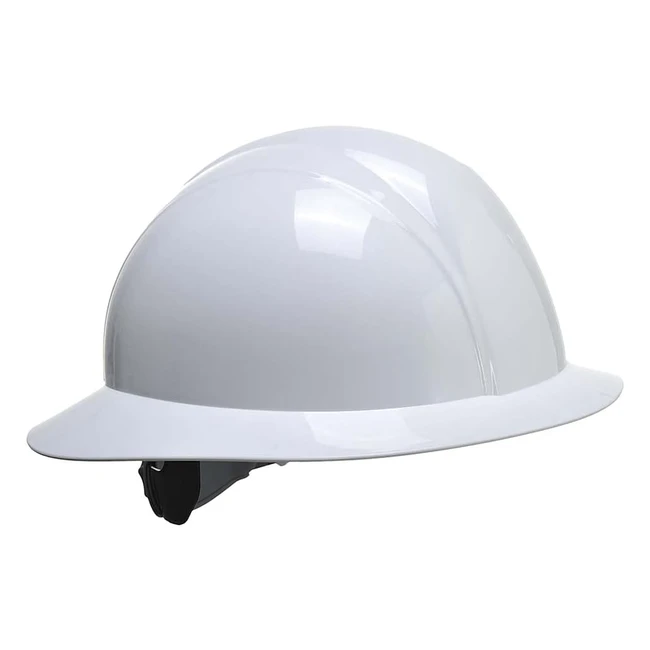 Casco Portwest PS52WHR Full Brim Future Bianco - Protezione Solare, Pioggia e Detriti