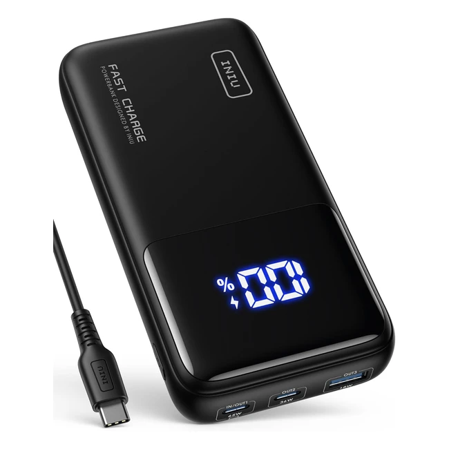 Batterie Externe INIU 20000mAh 65W Fast Charging Power Bank - Charge Rapide pour Téléphone et Ordinateur Portable - Compatible avec MacBook, Steam Deck, iPad, iPhone, Samsung - Réf. 15-14 Pro Max