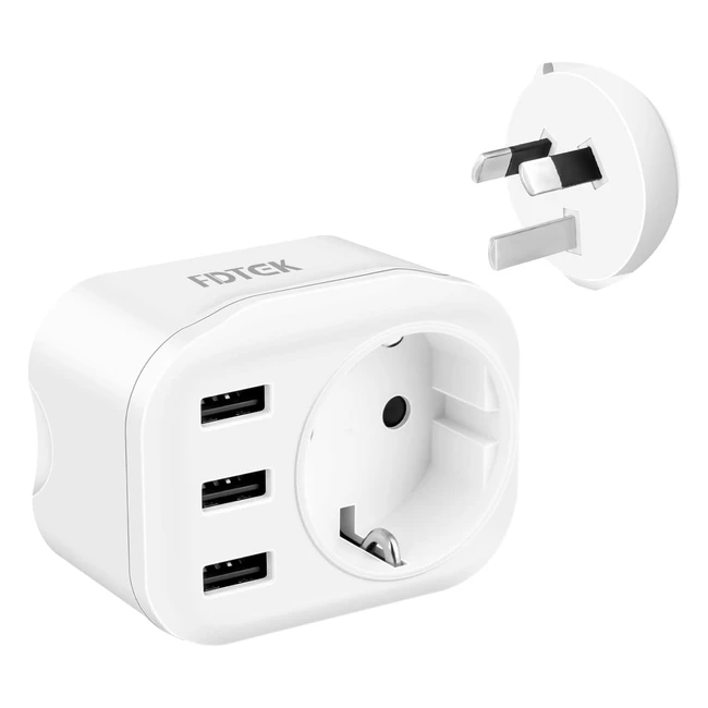 Adattatore Presa Viaggio Australia con 3 USB 20W4A, EU 2 Pin a AU 3 Pin, Alta Velocità, Sicuro