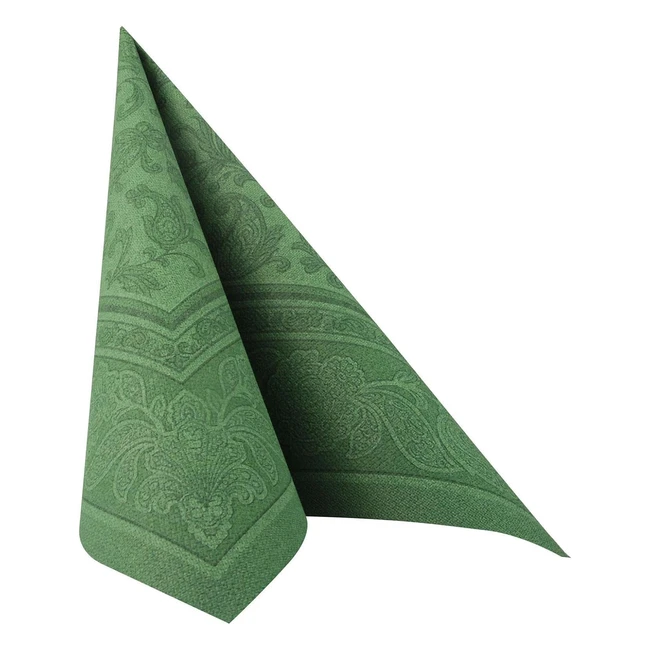 Papstar 11666 Tovaglioli Tessuto Verde Scuro - Qualità Premium, Piegabilità Eccellente, Varietà di Colori e Disegni