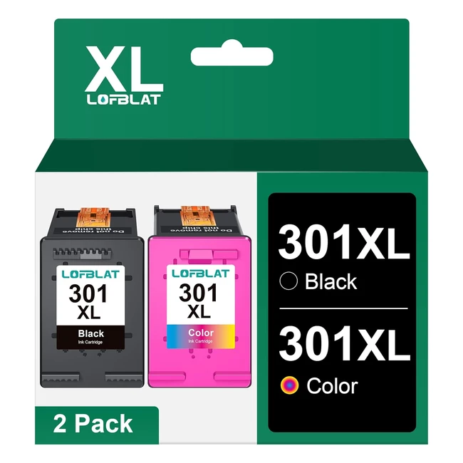 Cartouche d'encre LOFBLAT 301 XL pour HP 301 XL Noir et Couleur - Envy 4500 4502 5530 - Deskjet 2540 3050 - Officejet 4630