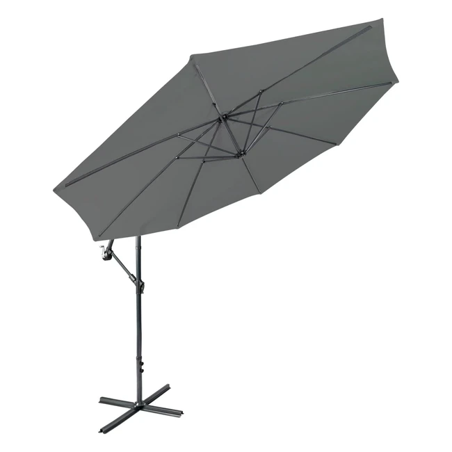 Paramondo Parabanana Parasol de Jardin Rond 3m - Hauteur 260m - Manivelle - Gris