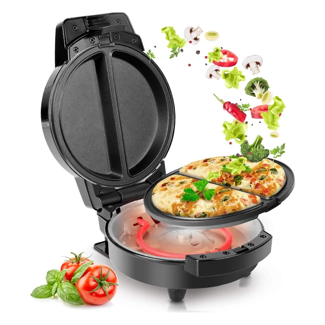Duronic Dual Omelette Maker OM60 - Nonstick Plates - Healthy Oil-Free Omelettes - Cook 2 Omelettes at a Time