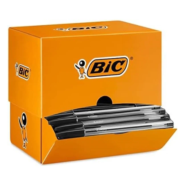 Bic Cristal Original - Penna Nera a Sfera, Punta Media 1mm, Confezione 150 Unità