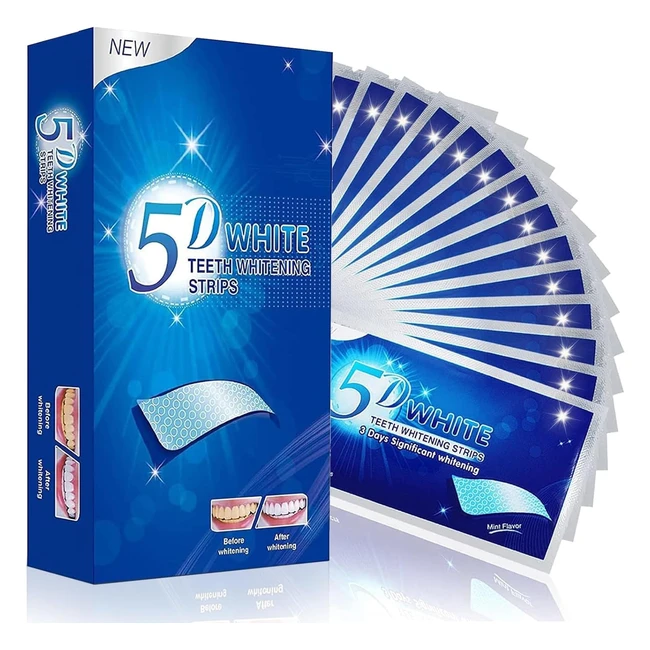 Sbiancante Denti Professionale - Kit Sbiancante 14 Strisce - Rimuove Macchie Profonde - Sicuro per Denti Smalto