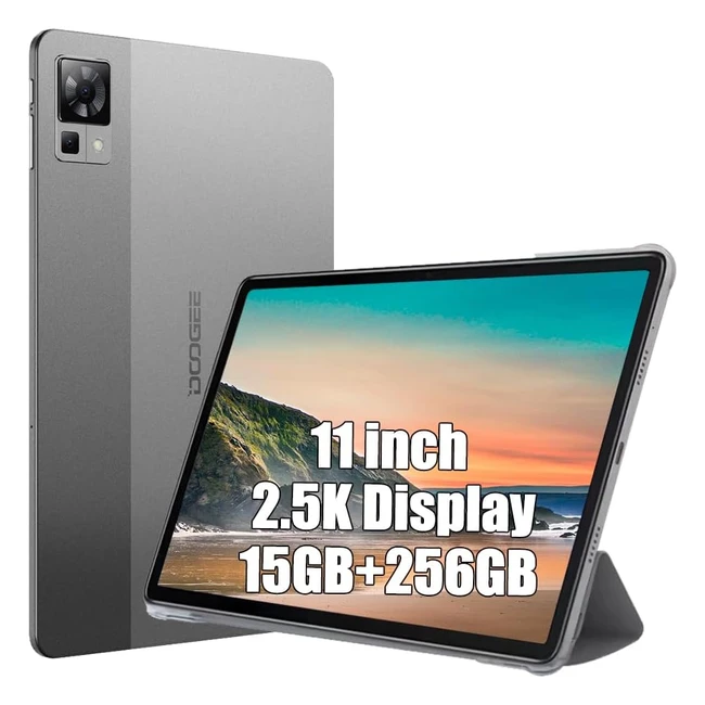 Tablet Doogee T30 Pro 2023, 15GB RAM, 256GB ROM, TFW 1TB, Helio G99 Octacore, Batería 8580mAh, 11.25k pulgadas, Certificado TUV, 20MP/8MP, Android 13, GPS, Reconocimiento facial, Audio Japón, Negro