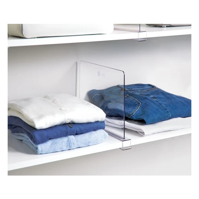 Le Home Edit by iDesign - Séparateur d'étagères en plastique recyclé transparent 305cm par 229cm pour l'organisation et la séparation dans les placards