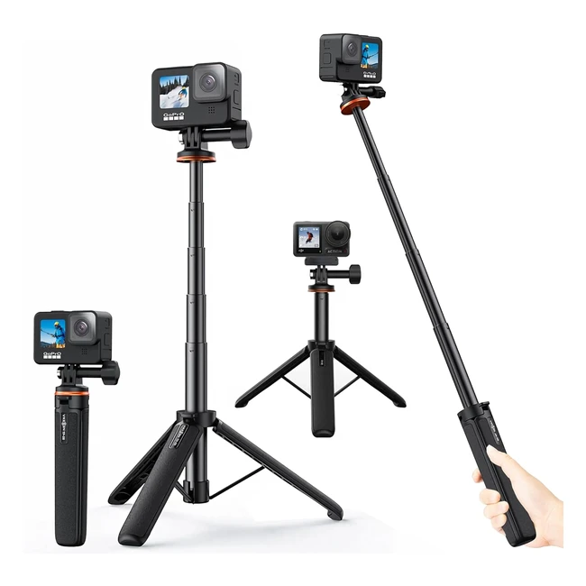 VKesen Bastone Telescopico con Mini Treppiede per GoPro - Asta per Action Cam - Accessori per GoPro Hero - 121110987 Insta360 Ace Ace Pro One R One RS DJI Osmo Action - 43 Akaso e Altre Action Camera