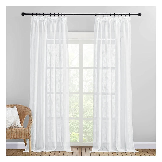 Pony Dance Tenda Finestra Bianca Voile Luminosa - 140x260 cm - 2 Pezzi