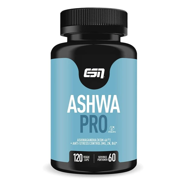 Esn Ashwa Pro 120 Kapseln Ashwagandha KSM66 - Optimaler Wert für Geld