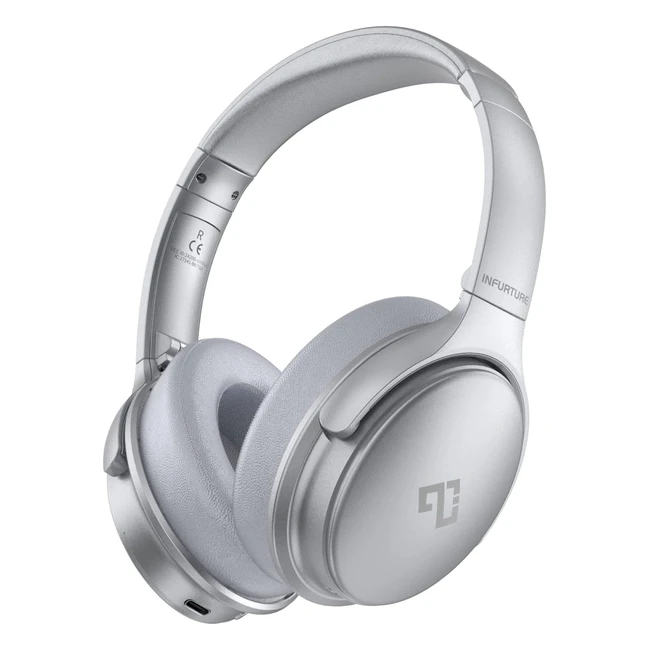 Cuffie Infurture con Cancellazione Attiva del Rumore - Bluetooth Senza Fili - 40 Ore di Riproduzione - Memory Foam - Viaggio e Ufficio