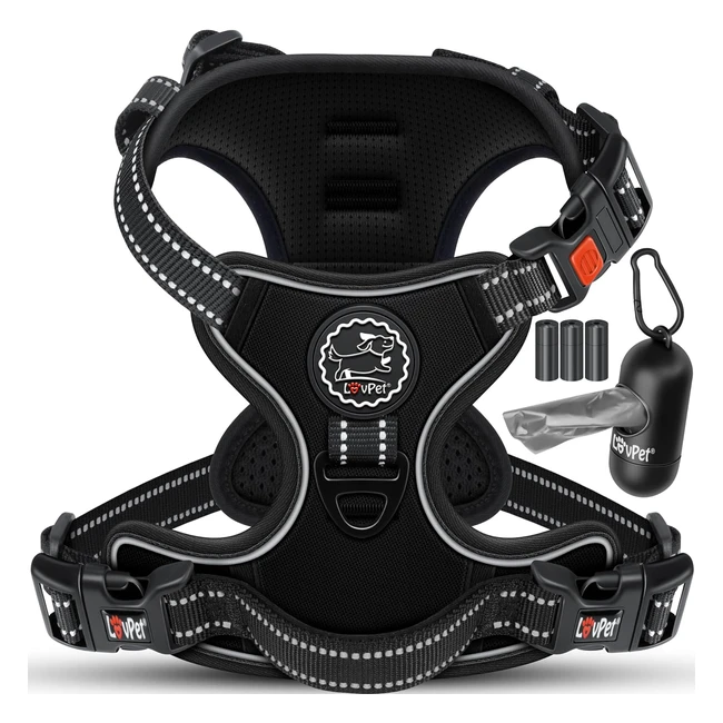 Lovpet Hundegeschirr ohne Ziehen und Würgen für mittelgroße Hunde | Ref.: M | Atmungsaktiv, weich, reflektierend