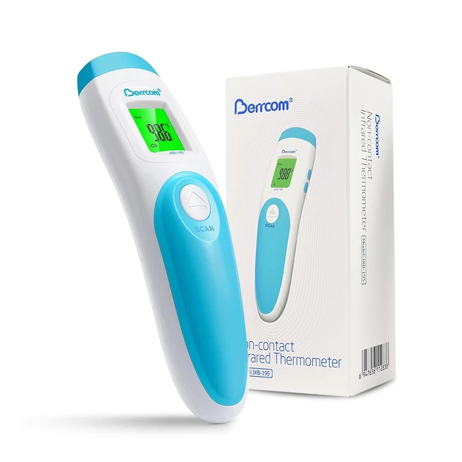 Thermomètre frontal Berrcom pour bébé et adulte - Sans contact - Qualité médicale - LCD - Avertissement de fièvre