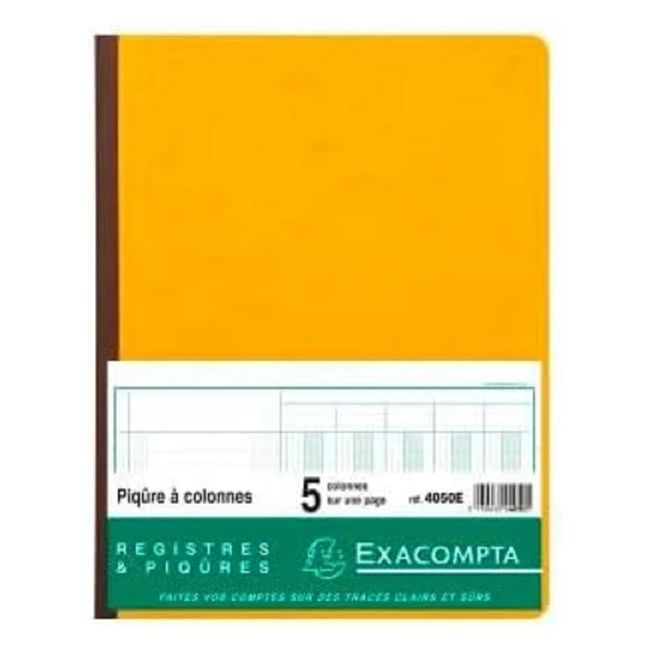 Registre Exacompta Piqure 32x25 cm - 5 Colonnes, 31 Lignes, 80 Pages