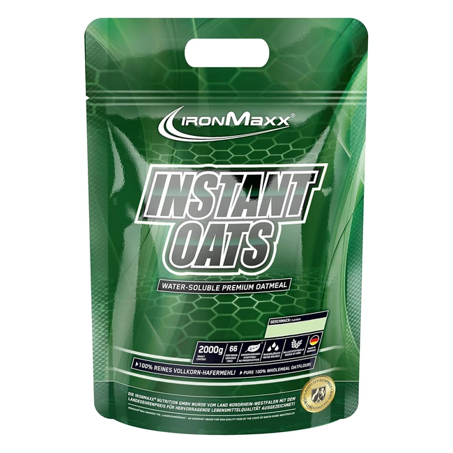 Gruau d'avoine instantané soluble Ironmaxx - Énergie longue durée, renforcement musculaire et définition