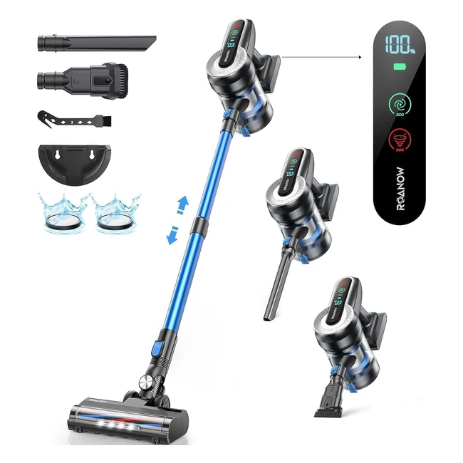 Roanow Marsvac S1 Cordless Vacuum Cleaner 450W 38kPa - Powerful Stick Vacuum Hoover