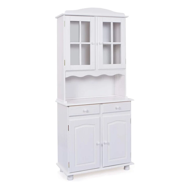 Credenza Benton Dim 88x43x198 cm - Bianco - Legno Massello