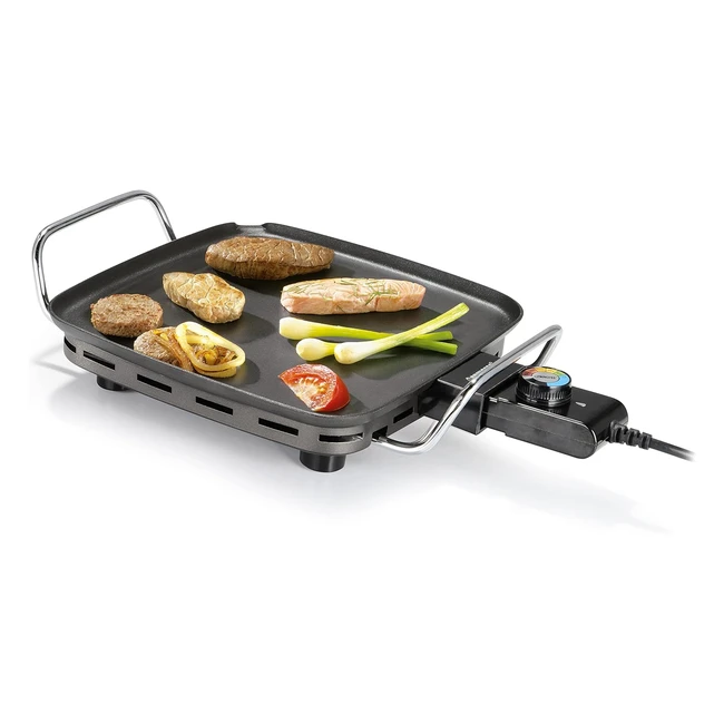 Plancha Princess Chef Mini Classic Noire 28x28cm 1 900W - Idéale pour 4 personnes