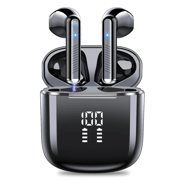 Écouteurs Bluetooth Sans Fil Oreillette Bluetooth 53 Stéréo avec Réduction de Bruit Mic 25h de Lecture