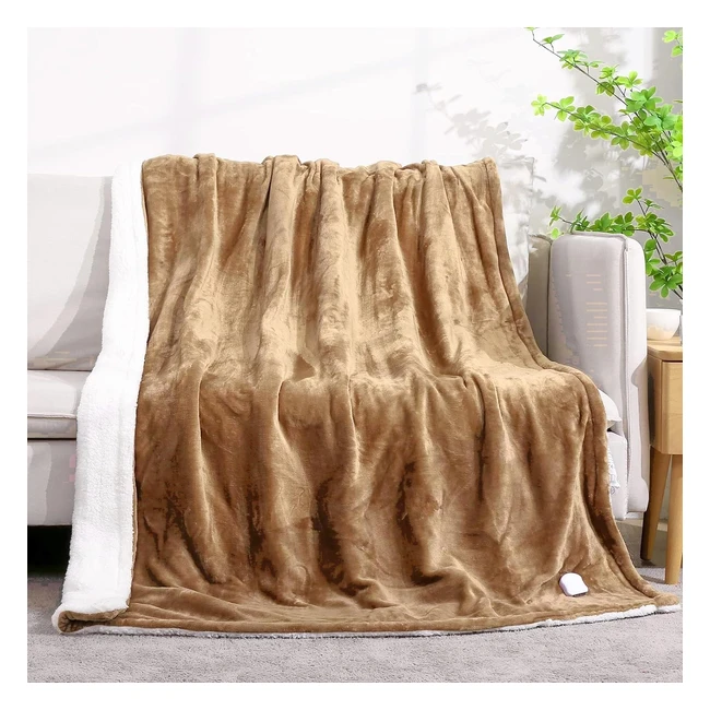 Manta Eléctrica Curecure - Franela Suave - 6 Niveles de Calefacción - Apagado Automático - Tamaño Doble