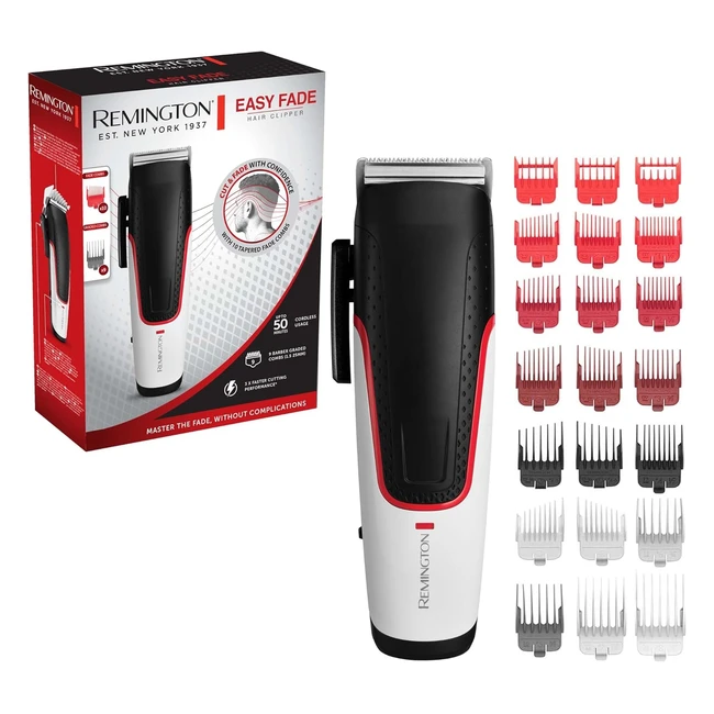 Tagliacapelli Remington per sfumature, lame acciaio giapponesi autoaffilanti, 10 pettine per sfumature