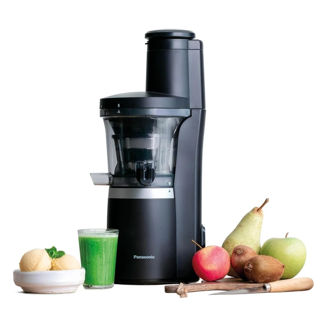 Exprimidor de Frutas Panasonic MJL700KXE - Jugo de Frutas y Verduras Enteras - Diseño Elegante - Negro