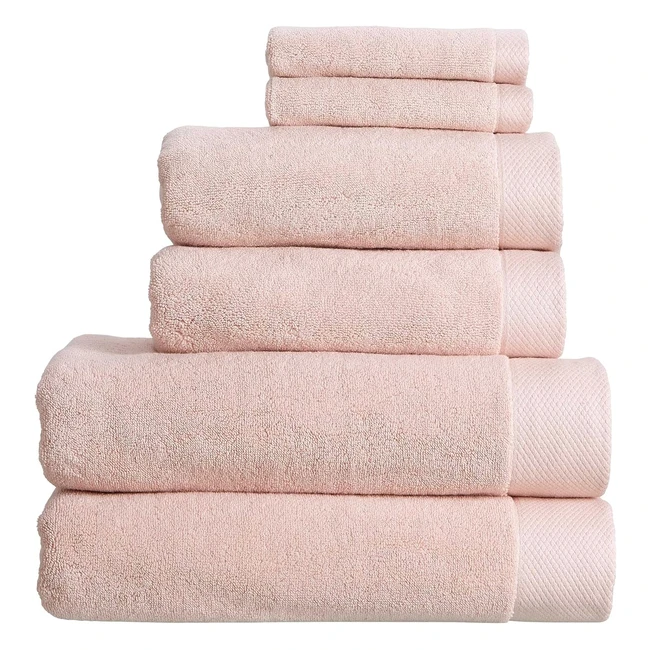 Christy Luxe 6-Piece Towel Set - Pearl, 100% Turkish Cotton, Super Soft & Quick Dry
