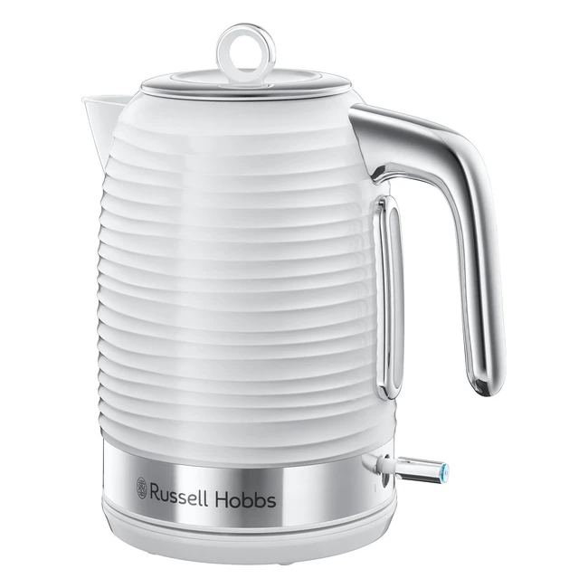 Russell Hobbs 24360 Inspire Electric Kettle - Fast Boil, 3000W, 1.7L, White with Chrome Accents