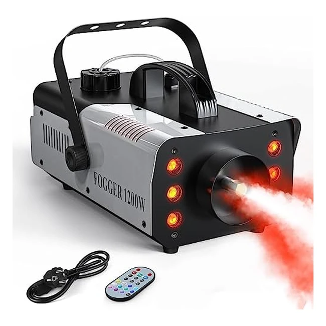 Macchina del Fumo Holdlamp 1200W 6 RGB LEDs - Nebbiogena con Telecomando - Adatta per Feste Halloween Matrimoni