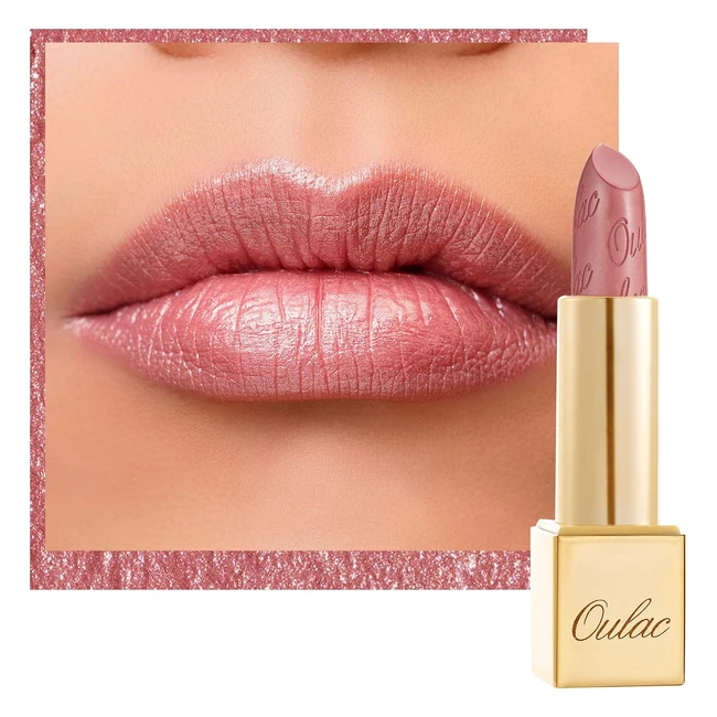 Rouge à lèvres métallique brillant Oulac 3D Rose Pailleté - Formule hydratante - Vegan - Cruelty-free