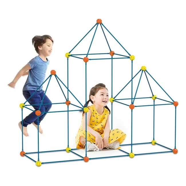 Kit Costruzione Forte 140pcs - Giocattolo Creativo per Bambini 3-7 anni - Castelli, Tunnel, Tenda da Gioco