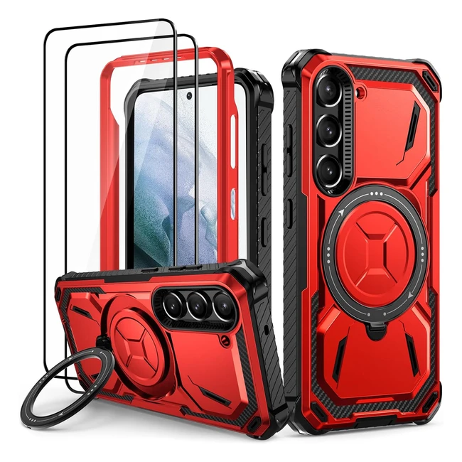 Cover Samsung S21 5G Magnetica - Protezione Completa del Corpo a 360° - Rosso