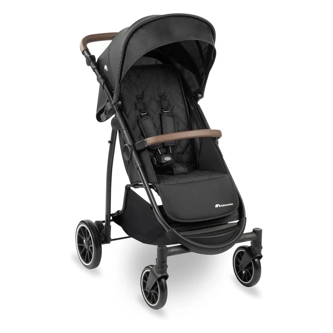 Silla de paseo Bebeconfort Ingenious, ligera y compacta, reclinable y plegable, asiento espacioso, barra de seguridad, cubrepiernas - Negro