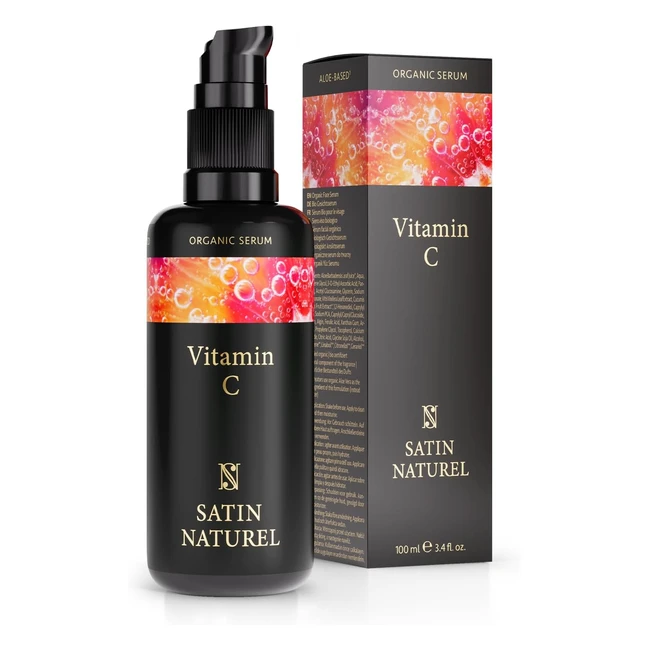 Organic Vitamin C Serum for Face 100ml - Anti Aging, Hydrating Serum with Vitamin C, Hyaluronic Acid, and Aloe Vera - Clean Beauty, Vegan