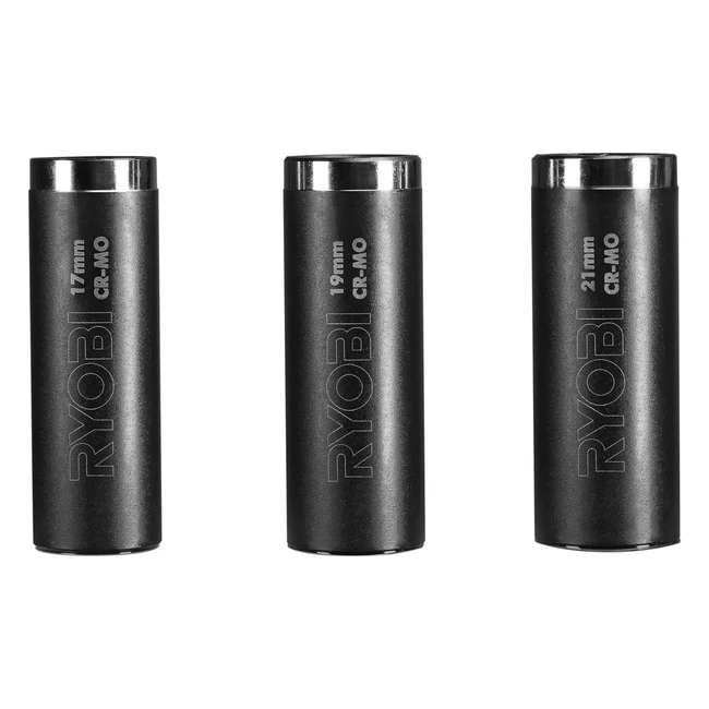Ryobi Blister de 3 Douilles 12 Spéciales Automobile 17mm 19mm 21mm
