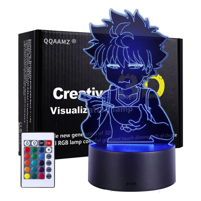 Lámpara LED 3D Anime Hunter x Hunter Killua y Gon - Decoración Dormitorio - Luz Nocturna Acrylic Nen - Regalos Año Nuevo