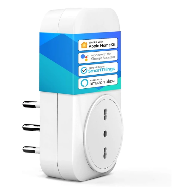 Presa Smart Italiana Meross - Compatibile con Apple HomeKit, Siri, Alexa e Google Assistant - 16A 3840W