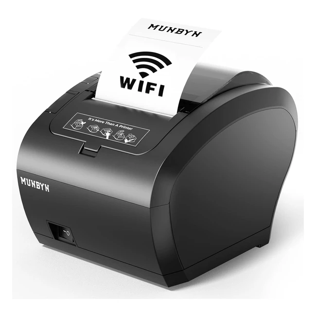 Imprimante de reus wifi Munbyn POS 80 mm, haute vitesse, support mural