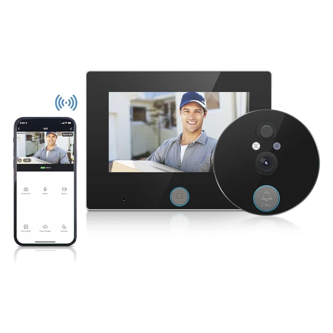 Mirilla digital Jeatone de 43 pulgadas con visión nocturna y detección de movimiento