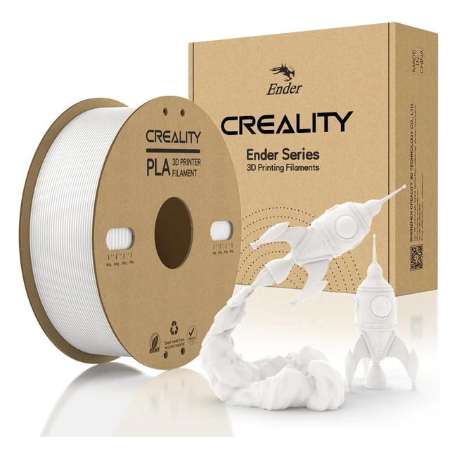 Creality Filamento PLA 175mm - Bobina di Cartone - Stampa 3D - Precisione Dimensionale 003mm - 1kg - Bianco
